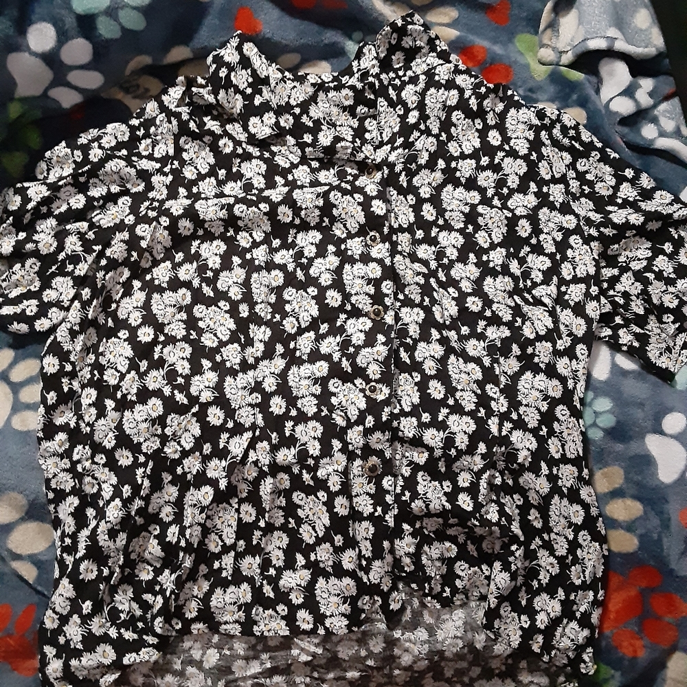 Women's Floral Printed Collared Blouse
